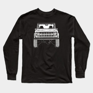 White 1974 Classic Bronco Sketch Art Long Sleeve T-Shirt